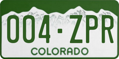 CO license plate 004ZPR