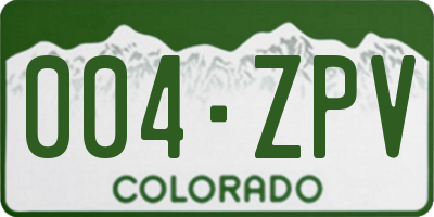 CO license plate 004ZPV