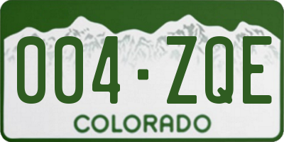 CO license plate 004ZQE