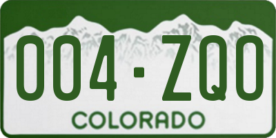 CO license plate 004ZQO