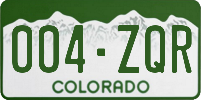 CO license plate 004ZQR