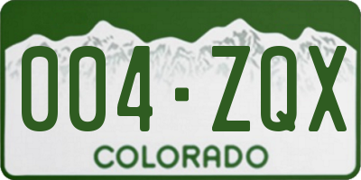 CO license plate 004ZQX