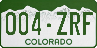 CO license plate 004ZRF