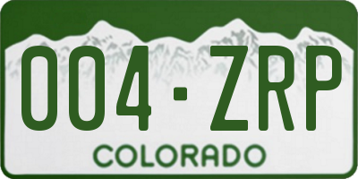 CO license plate 004ZRP
