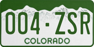 CO license plate 004ZSR