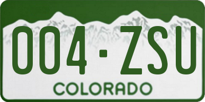 CO license plate 004ZSU