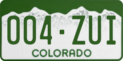 CO license plate 004ZUI