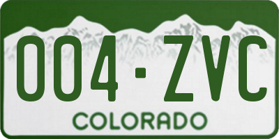 CO license plate 004ZVC