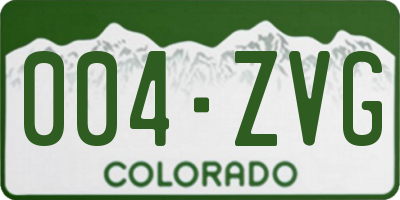 CO license plate 004ZVG