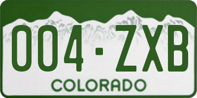 CO license plate 004ZXB
