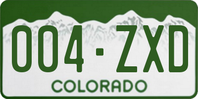 CO license plate 004ZXD