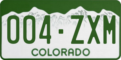 CO license plate 004ZXM