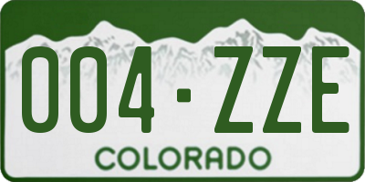 CO license plate 004ZZE