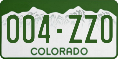 CO license plate 004ZZO