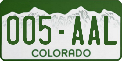 CO license plate 005AAL