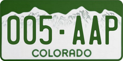 CO license plate 005AAP