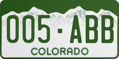 CO license plate 005ABB