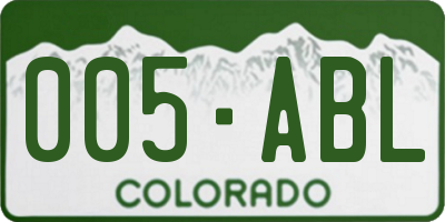 CO license plate 005ABL