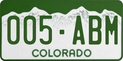 CO license plate 005ABM