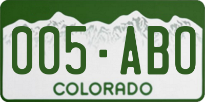 CO license plate 005ABO