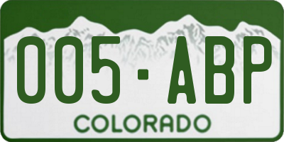 CO license plate 005ABP