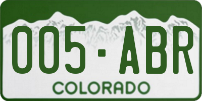 CO license plate 005ABR