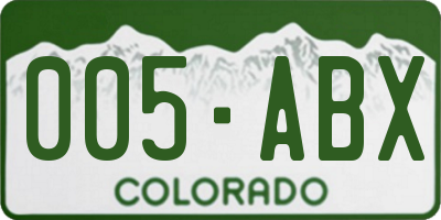 CO license plate 005ABX