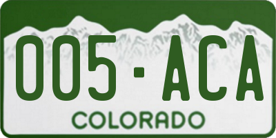 CO license plate 005ACA