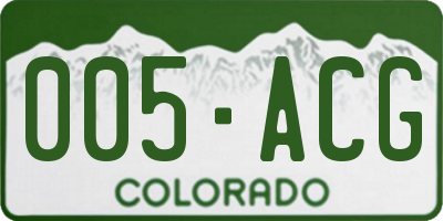 CO license plate 005ACG