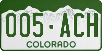 CO license plate 005ACH