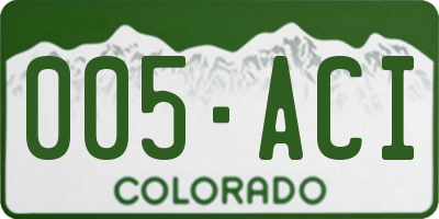 CO license plate 005ACI