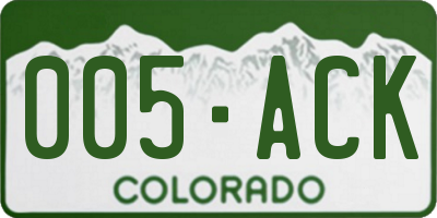 CO license plate 005ACK