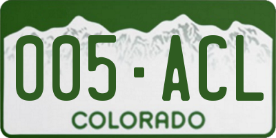 CO license plate 005ACL