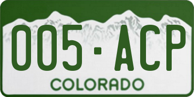 CO license plate 005ACP