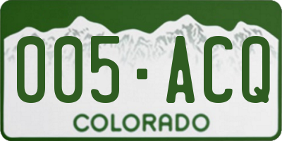 CO license plate 005ACQ