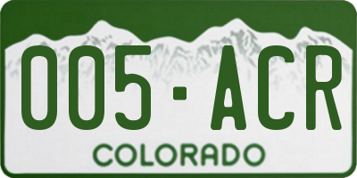 CO license plate 005ACR