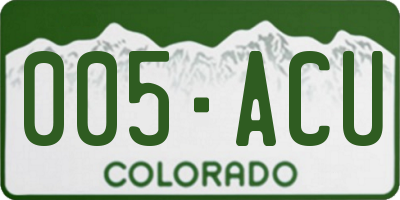 CO license plate 005ACU