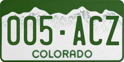 CO license plate 005ACZ