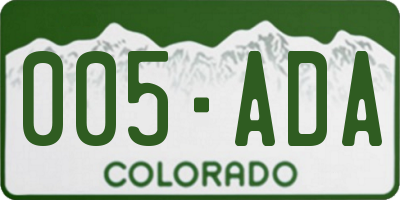 CO license plate 005ADA