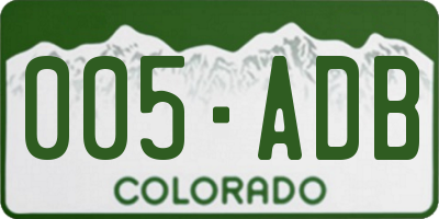 CO license plate 005ADB