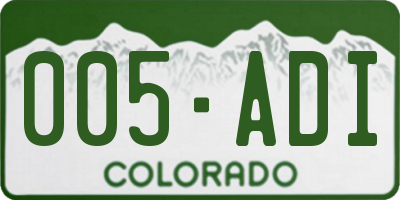 CO license plate 005ADI