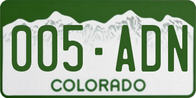CO license plate 005ADN
