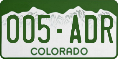 CO license plate 005ADR