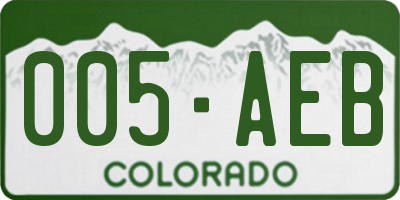 CO license plate 005AEB