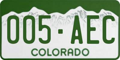 CO license plate 005AEC