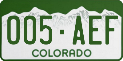 CO license plate 005AEF