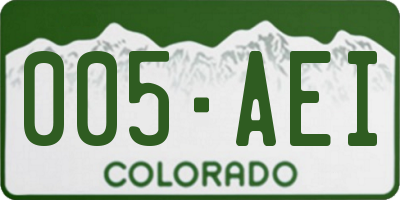 CO license plate 005AEI