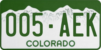 CO license plate 005AEK