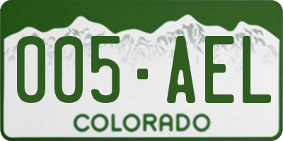CO license plate 005AEL