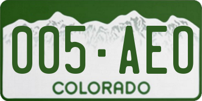 CO license plate 005AEO
